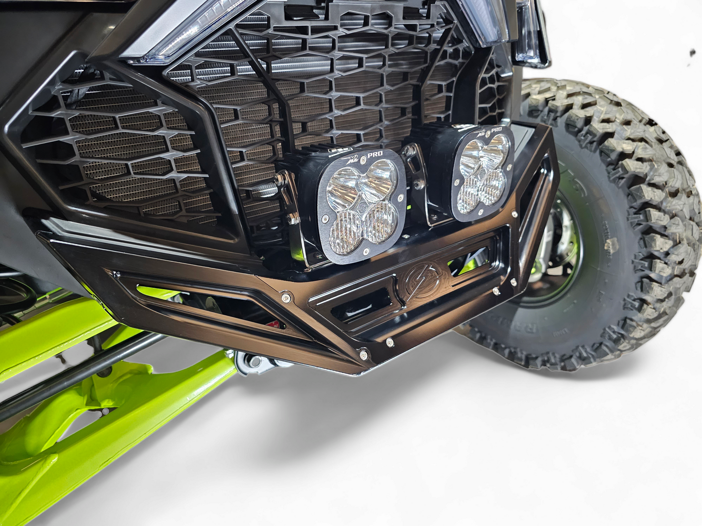 2022-2025 Polaris RZR Pro R, Pro S, Turbo R Machined Billet Front Winch Bumper (Black Anodize)